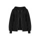 PRETTYLITTLETHING  Black Premium Embroidered Zip Front Oversized Hoodie
