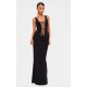 Petite Black Double Layer Lace Up Detail Maxi Dress Petite Black Double Layer Lace Up Detail Maxi Dress