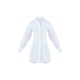 White Fitted Waist Long Sleeve Button Shirt Dress